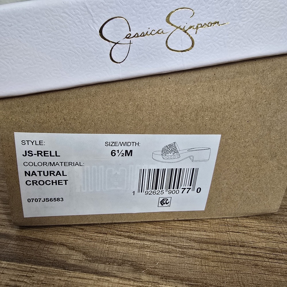 Jessica Simpson Gold Studded Wedge Espadrille Slide - Picture 5 of 5